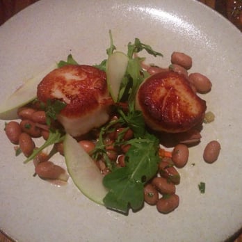 Goldfinch Tavern - Scallops with white bean & apple slices - Seafood Near Me - Seattle, Washington Goldfinch Tavern - Scallops with white bean & apple slices - Seafood Near Me - Seattle, Washington