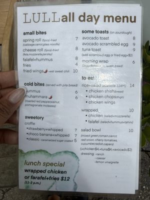 Menu photo 1 Lull Cafe Tampa, FL