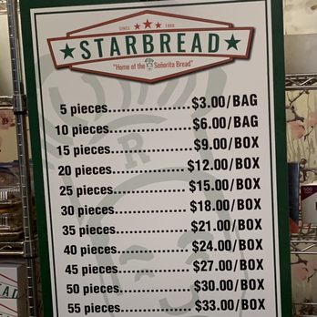 Starbread Bakery - Slight increase for 50 pieces - Bakeries Near Me - San Pablo, California