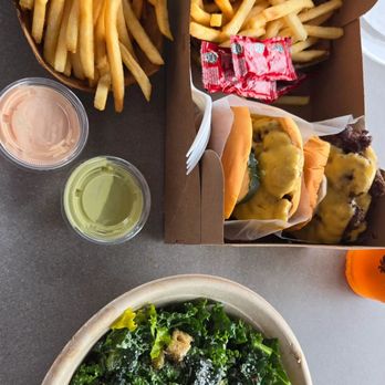 The Win-Dow Long Beach - DOUBLE CHEESEBURGER CHEESEBURGER FRIES KALE SALAD JALAPENO AIOLI HOUSE SAUCE - Burgers Near Me - Long Beach, California The Win-Dow Long Beach - DOUBLE CHEESEBURGER CHEESEBURGER FRIES KALE SALAD JALAPENO AIOLI HOUSE SAUCE - Burgers Near Me - Long Beach, California
