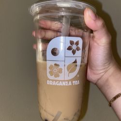 Braganza Tea - Black milk tea with extra lychee and boba