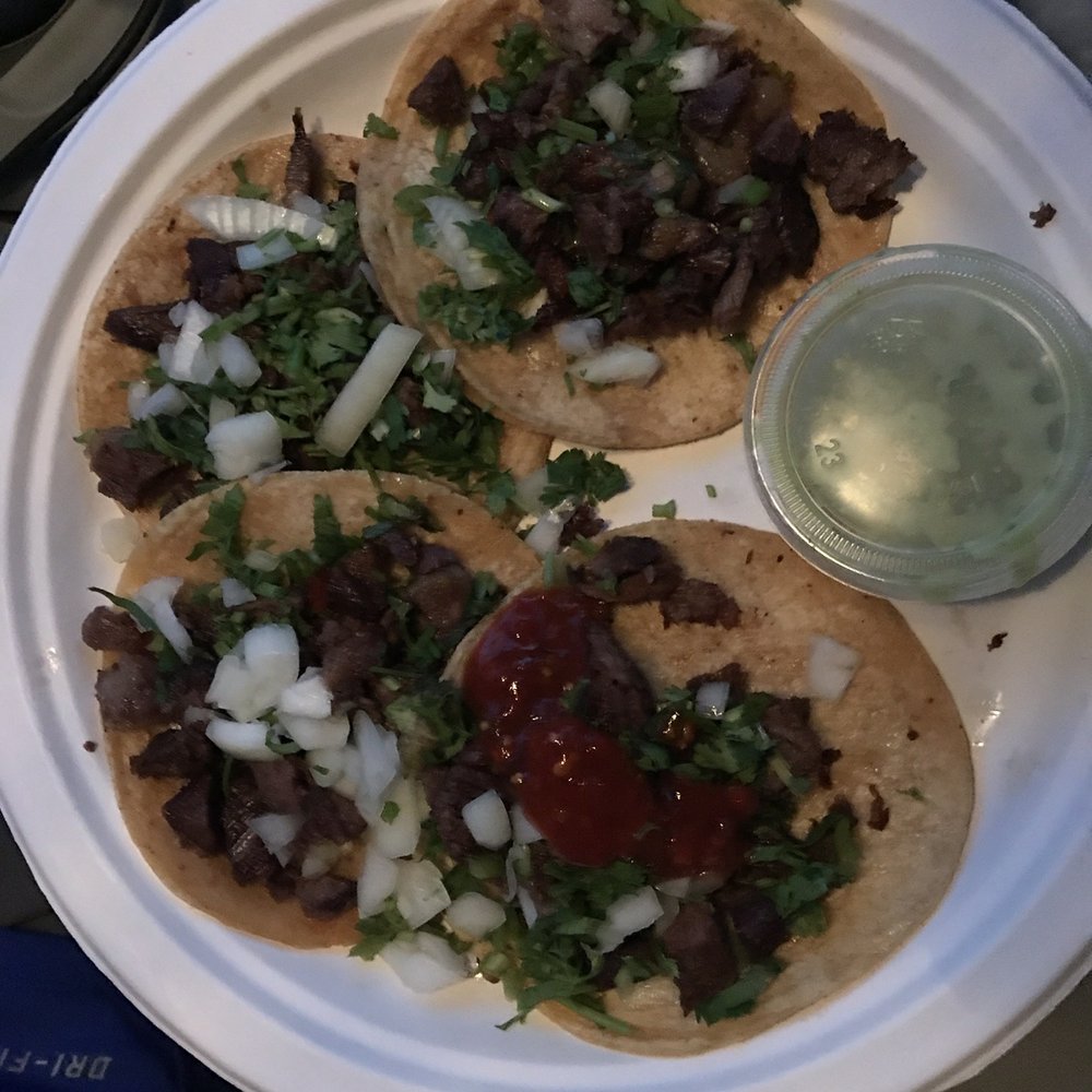 Super Tacos El Conrro - 5 carne asada (also had one al pastor, not pictured) - Mexican Near Me - Mountain View, California Super Tacos El Conrro - 5 carne asada (also had one al pastor, not pictured) - Mexican Near Me - Mountain View, California