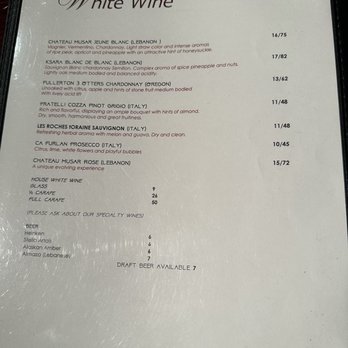 Maroun Mediterranean Grill - White wine list - Mediterranean Near Me - Seattle, Washington