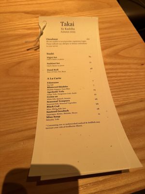 Menu photo 7 Takai by Kashiba Bellevue, WA