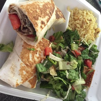 Falafel Express - Gyro wrap plate with pilaf and salad (and plastic lurking in the salad) - Falafel Near Me - Fresno, California Falafel Express - Gyro wrap plate with pilaf and salad (and plastic lurking in the salad) - Falafel Near Me - Fresno, California