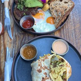 Steak and egg, breakfast burrito Steak and egg, breakfast burrito