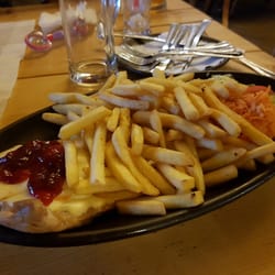 Karczma Ochodzita - Porkchop with cheese, pineapple, and cranberry. Delish!