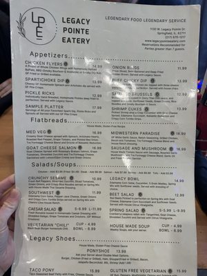 Menu photo 4 Legacy Pointe Eatery Springfield, IL