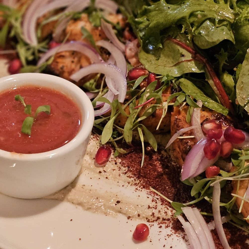 Dediko - The chicken mtsvadi was delicious.  The salad was a great complement. - Georgian Near Me - Vancouver, Washington
