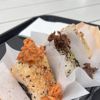 Ricebunn - Onigiri Trio: Salmon Onigiri, Tuna Mayo Onigiri, and KBBQ Beef Onigiri - Japanese Near Me - Irvine, California Ricebunn - Onigiri Trio: Salmon Onigiri, Tuna Mayo Onigiri, and KBBQ Beef Onigiri - Japanese Near Me - Irvine, California