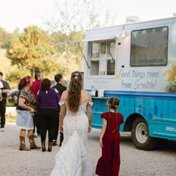 Scratch Mobile Kitchen - Bride and daughter walking up to Scratch Mobile Food Truck.