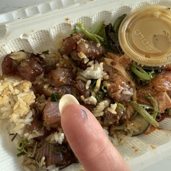 Ry's Poke Shack - Plastic in poke bowl - Hawaiian Near Me - Pasadena, California Ry's Poke Shack - Plastic in poke bowl - Hawaiian Near Me - Pasadena, California