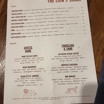 The Lion's Share - Menu - Lounges Near Me - San Diego, California The Lion's Share - Menu - Lounges Near Me - San Diego, California
