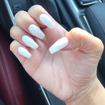 Nail Lab & Spa - Simple white, lightweight coffin shape with Katie (real nails) - Nail Salons Near Me - Costa Mesa, California Nail Lab & Spa - Simple white, lightweight coffin shape with Katie (real nails) - Nail Salons Near Me - Costa Mesa, California