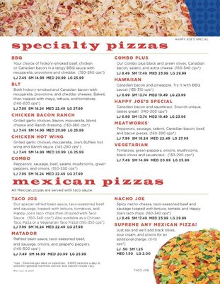 Menu photo 3 Happy Joe's Morrison, IL