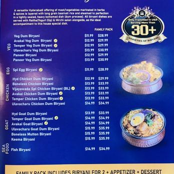 Bawarchi Biriyani - Menu - Indian Near Me - Mississauga, Ontario