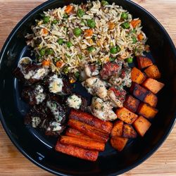 The Wag Station - Wagyu steak, fried rice, lobster, carrots & sweet potatoes