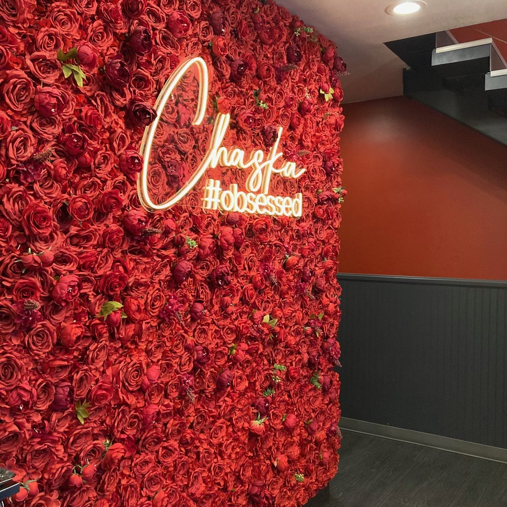 Chaska Indian Restaurant - Beautiful rose mural - Indian Near Me - Las Vegas, Nevada