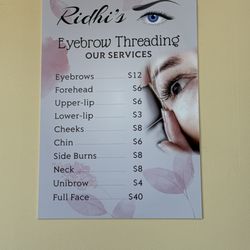Ridhi's Eyebrow Threading - Services