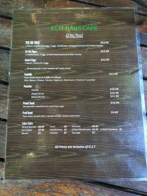 Menu photo 2 Elm Haus Cafe Mount Glorious, QLD