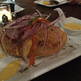 Aji Peruvian Cuisine - Specially prepared dish for the night: Papa Rellen: basically an oversized  empanada... - Peruvian Near Me - Long Beach, California