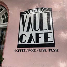 Exterior outside entrance of The Vault Café - Exterior sign - Nanaimo, British Columbia Exterior outside entrance of The Vault Café - Exterior sign - Nanaimo, British Columbia