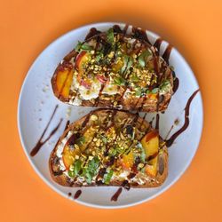 FairPour Coffee Roasters - Caramelized Peach & Burrata Salad (Summer 2026 Menu)
