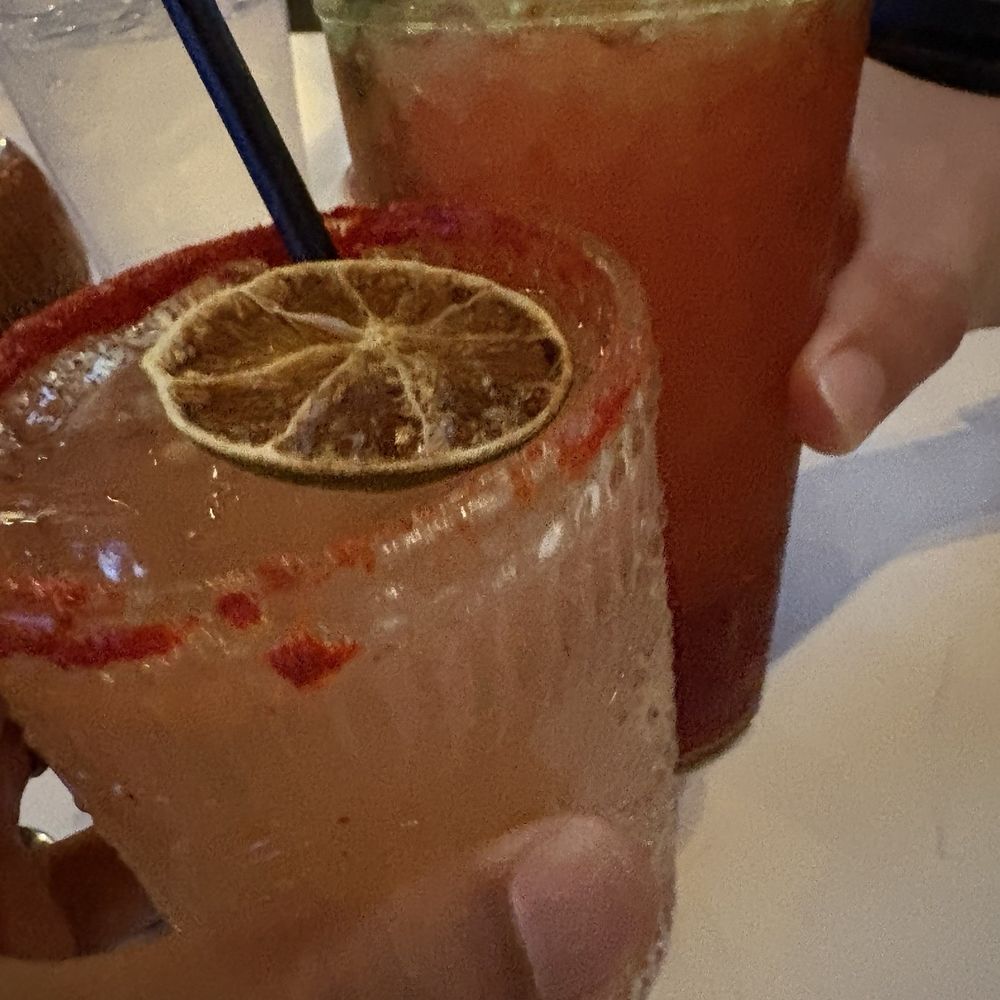 Coco Deck - Cheers!  Watermelon li hing mui margarita & Shirley temple - Mexican Near Me - Lahaina, Hawaii