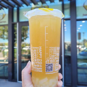 Happy Lemon - kumquat lemon green tea w/ lychee jelly (l, 50% sugar, 50% ice) - Tea Rooms Near Me - Foster City, California Happy Lemon - kumquat lemon green tea w/ lychee jelly (l, 50% sugar, 50% ice) - Tea Rooms Near Me - Foster City, California