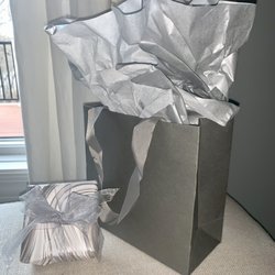 Saettele Jewelers - Gift bag and wrapped box with necklace done by Saettele Jewelry store.