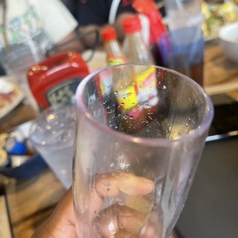 Two Eggs - Another view of the lipstick, as you can see the pink stain which means the glass was not cleaned. - Breakfast & Brunch Near Me - Conyers, Georgia Two Eggs - Another view of the lipstick, as you can see the pink stain which means the glass was not cleaned. - Breakfast & Brunch Near Me - Conyers, Georgia