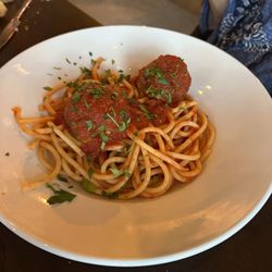 Italian Soda House - Buccatini and meatballs