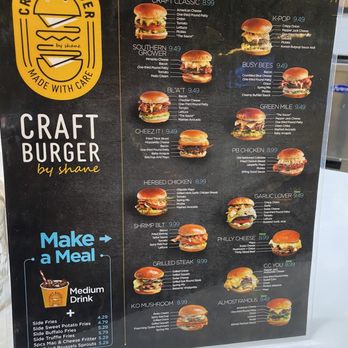 CRAFT BURGER By Shane - North Main - Menu - Burgers Near Me - Alpharetta, Georgia