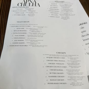 Apna Chulha - Menu 1 of 2 - Indian Near Me - San Francisco, California Apna Chulha - Menu 1 of 2 - Indian Near Me - San Francisco, California