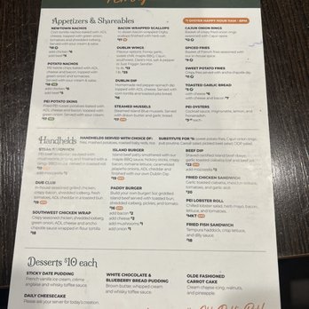 Olde Dublin Pub - Appetizer menu - Seafood Near Me - Charlottetown, Prince Edward Island