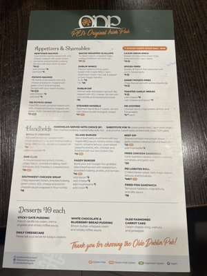 Menu photo 1 Olde Dublin Pub Charlottetown, PE