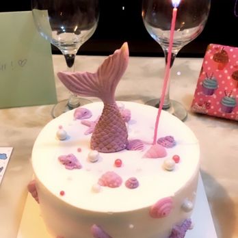 E's Cake Shop - Delicious 6 inches Mermaid themed durian cake -$60  Worth every penny! - Custom Cakes Near Me - Brooklyn, New York