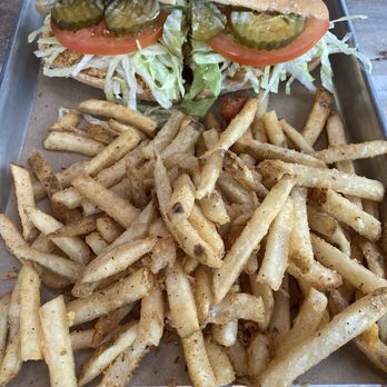 Josephine's Gulf Coast Tradition - Shrimp po boy dressed with fries $19 - Seafood Near Me - Houston, Texas Josephine's Gulf Coast Tradition - Shrimp po boy dressed with fries $19 - Seafood Near Me - Houston, Texas