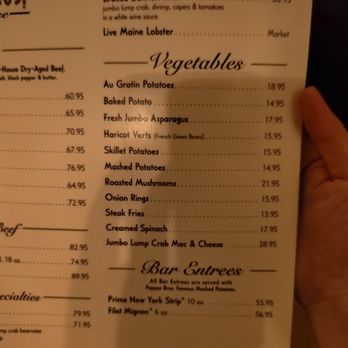 Pappas Bros. Steakhouse - Menu - Steakhouses Near Me - Dallas, Texas