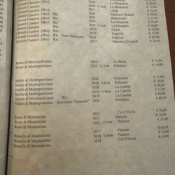 La Mangiatoia - Wine list