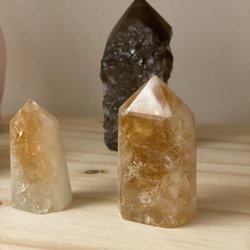 Boqer Shop - Citrine towers and Smoky Quartz top polish point