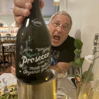 Veratina - My husband modeling our delight in the Prosecco - Italian Near Me - Savannah, Georgia