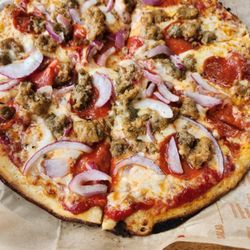 Blaze Pizza - Meatball, pepperoni, sausage and onion.