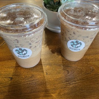 Pressed + Flower - Brown Sugar + Cinnamon Latte with oat milk & one whole milk - Coffee & Tea Near Me - Azusa, California