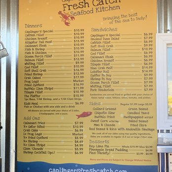Caplinger's Fresh Catch Seafood Kitchen - Menu - Seafood Near Me - Indianapolis, Indiana
