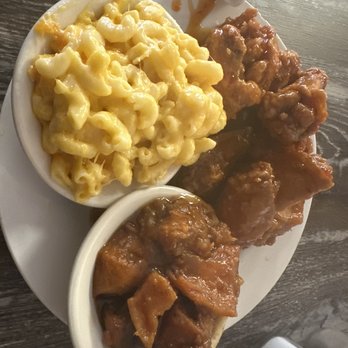 Madre & Son Soulfood Cafe - Sweet Chili wing, MAC&CHEESE, and Candies yams. - Personal Chefs Near Me
