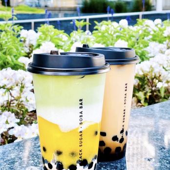 Black Sugar - Mango Matcha Latte  House Black Milk Tea - Bubble Tea Near Me - San Francisco, California