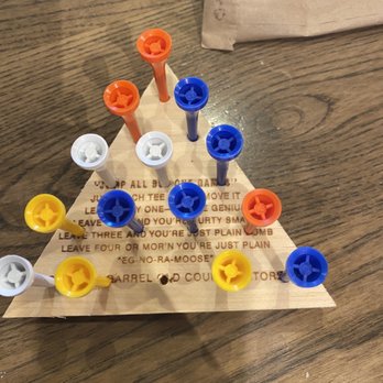 Cracker Barrel - game they have on the tables pretty fun . my daughters score was 2 she couldn't get the last one lol - Southern Near Me - Victorville, California Cracker Barrel - game they have on the tables pretty fun . my daughters score was 2 she couldn't get the last one lol - Southern Near Me - Victorville, California