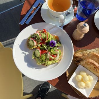 Schooners Monterey - The fancy avocado toast and tea. Again all that butter! - Seafood Near Me - Monterey, California Schooners Monterey - The fancy avocado toast and tea. Again all that butter! - Seafood Near Me - Monterey, California