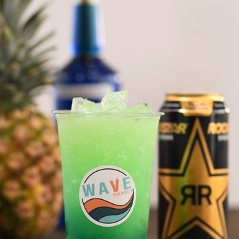 Wave Drinks - a pineapple drink and a can of wave - Desserts Near Me - Grand Junction, Colorado